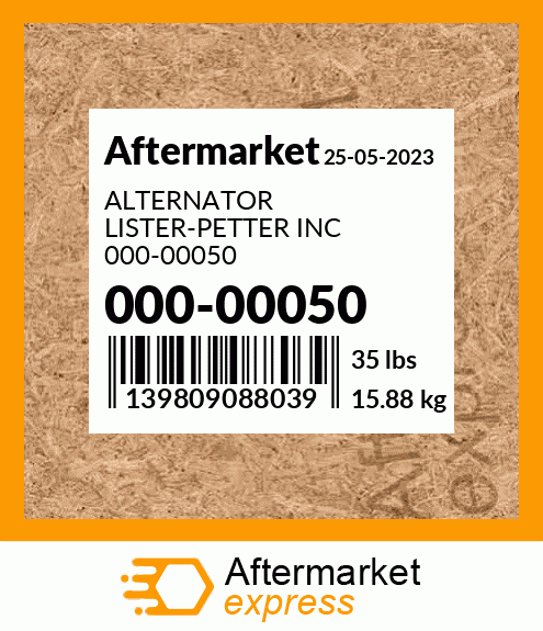 ALTERNATOR LISTER-PETTER INC 000-00050 000-00050