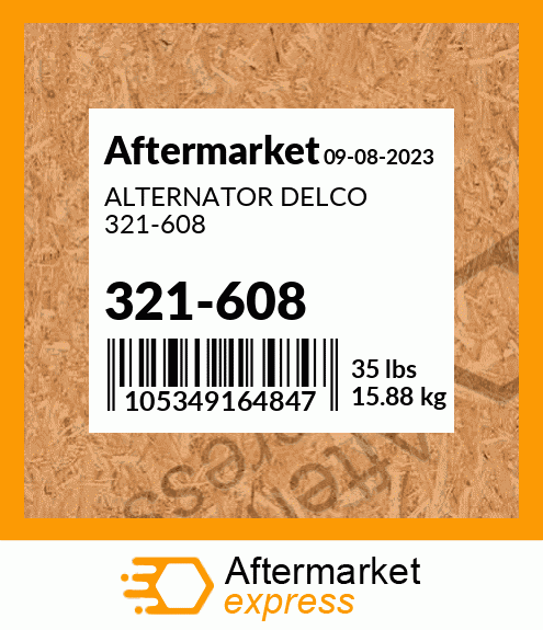 ALTERNATOR DELCO 321-608 321-608