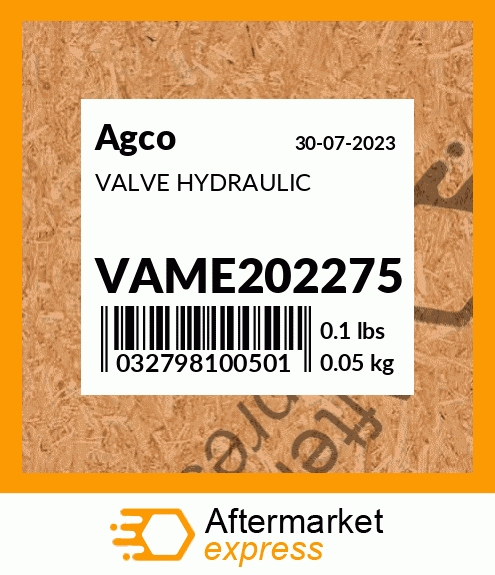 VALVE HYDRAULIC VAME202275