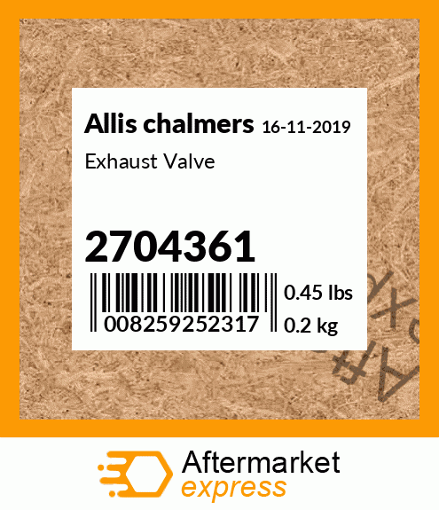 Exhaust Valve 2704361