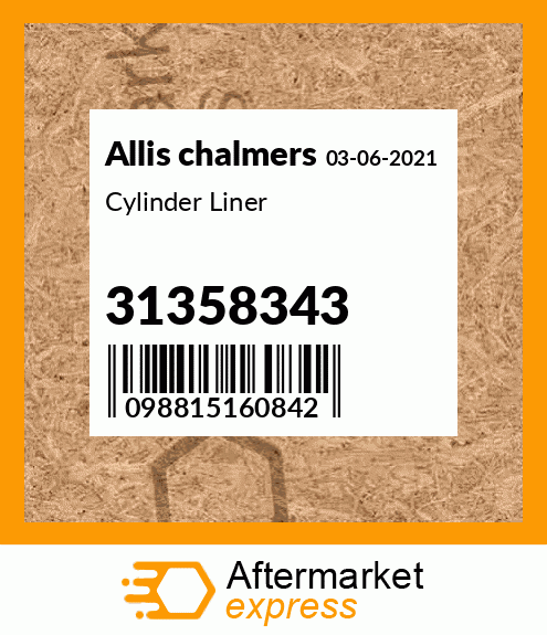 Cylinder Liner 31358343