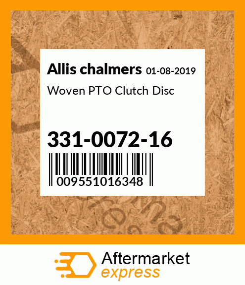 Woven PTO Clutch Disc 331-0072-16