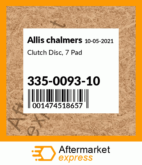 Clutch Disc, 7 Pad 335-0093-10