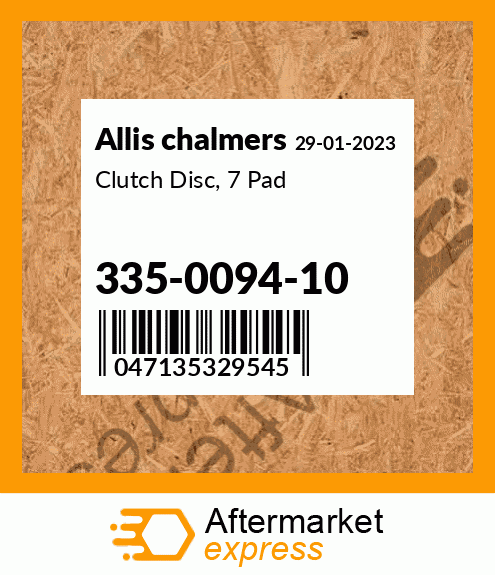 Clutch Disc, 7 Pad 335-0094-10