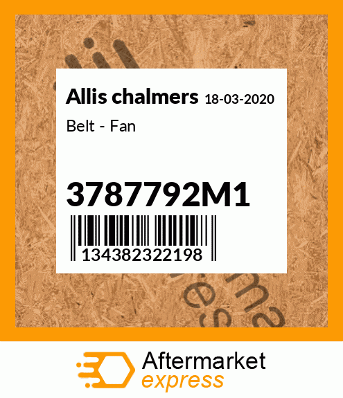 Belt - Fan 3787792M1