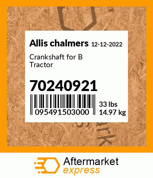 Crankshaft for В Tractor 70240921