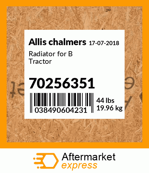 Radiator for В Tractor 70256351