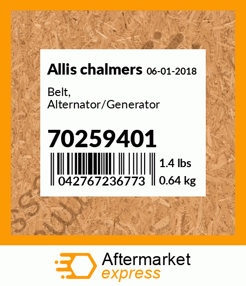 Belt, Alternator/Generator 70259401