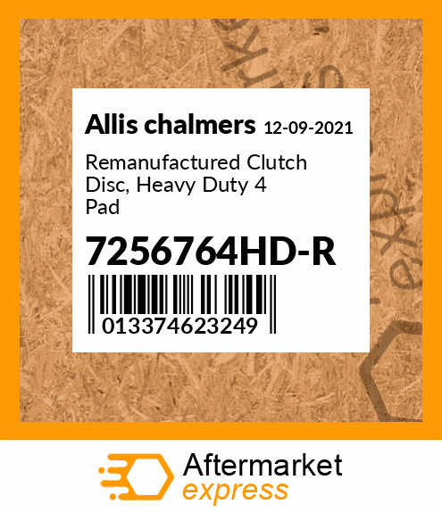 Remanufactured Clutch Disc, Heavy Duty 4 Pad 7256764HD-R