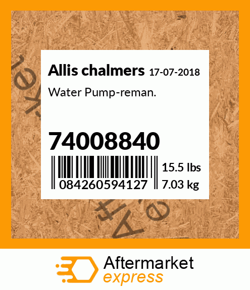 Water Pump-reman. 74008840