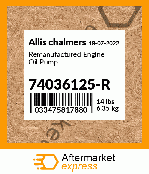 Remanufactured Engine Oil Pump 74036125-R