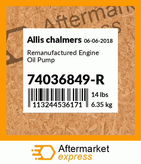 Remanufactured Engine Oil Pump 74036849-R