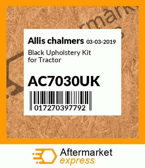Black Upholstery Kit for Tractor AC7030UK