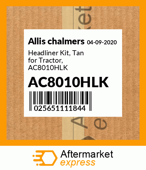 Headliner Kit, Tan for Tractor, AC8010HLK AC8010HLK