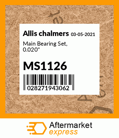 Main Bearing Set, 0.020" MS1126