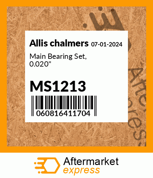 Main Bearing Set, 0.020" MS1213