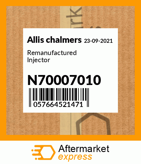 Remanufactured Injector N70007010