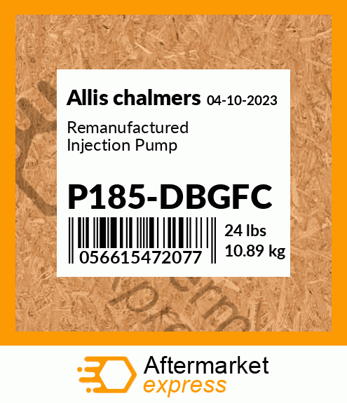 Remanufactured Injection Pump P185-DBGFC