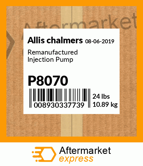 Remanufactured Injection Pump P8070