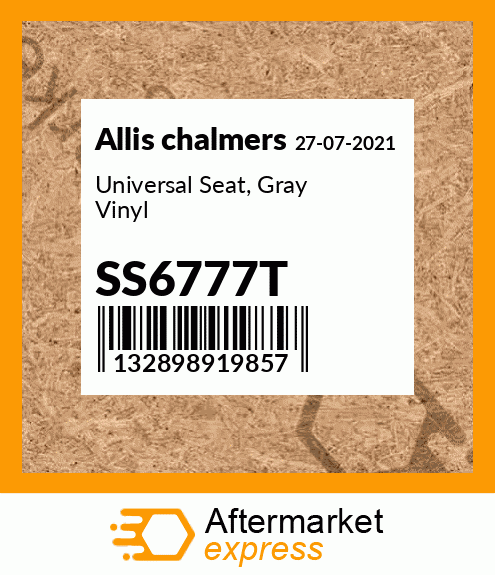 Universal Seat, Gray Vinyl SS6777T