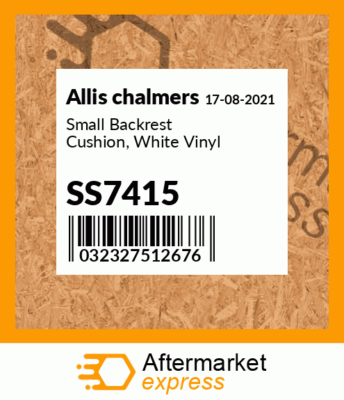 Small Backrest Cushion, White Vinyl SS7415