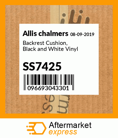 Backrest Cushion, Black and White Vinyl SS7425