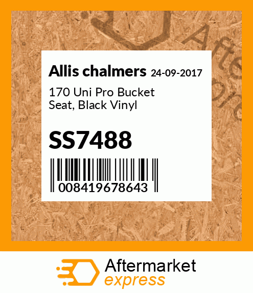 170 Uni Pro Bucket Seat, Black Vinyl SS7488
