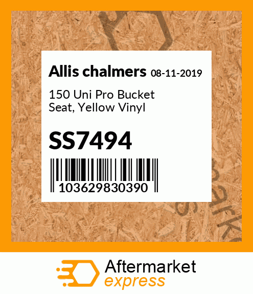 150 Uni Pro Bucket Seat, Yellow Vinyl SS7494