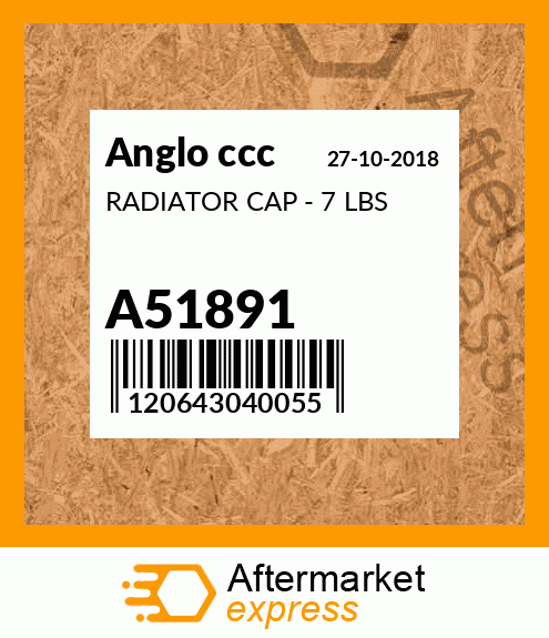 RADIATOR CAP - 7 LBS A51891