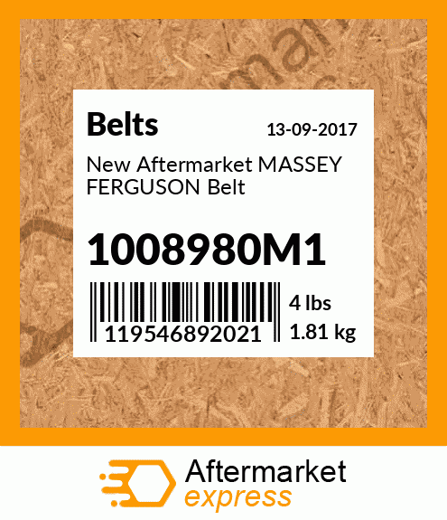 New Aftermarket MASSEY FERGUSON Belt 1008980M1