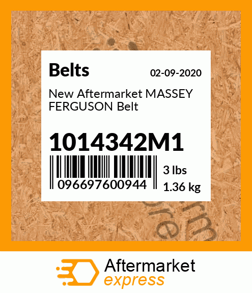 New Aftermarket MASSEY FERGUSON Belt 1014342M1