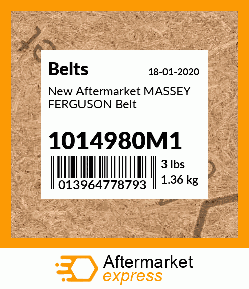 New Aftermarket MASSEY FERGUSON Belt 1014980M1