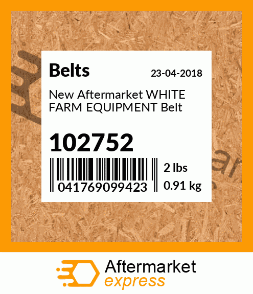 New Aftermarket WHITE FARM EQUIPMENT Belt 102752