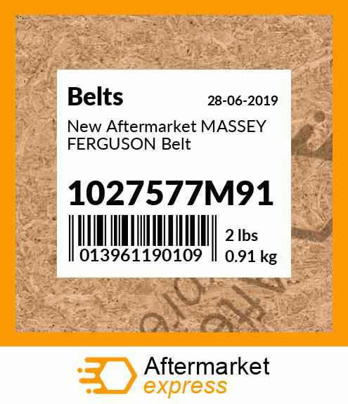 New Aftermarket MASSEY FERGUSON Belt 1027577M91