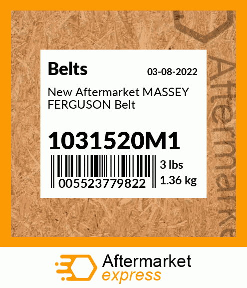New Aftermarket MASSEY FERGUSON Belt 1031520M1