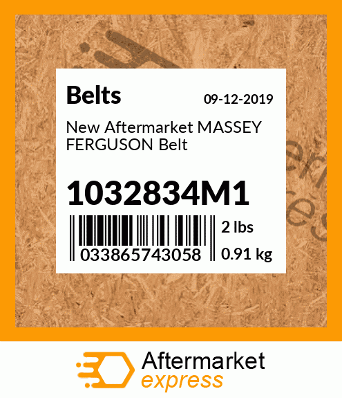 New Aftermarket MASSEY FERGUSON Belt 1032834M1