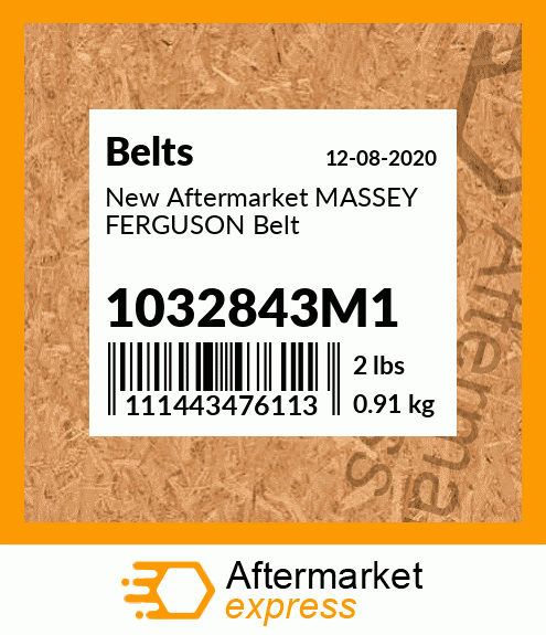 New Aftermarket MASSEY FERGUSON Belt 1032843M1