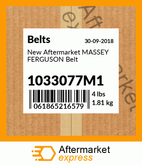 New Aftermarket MASSEY FERGUSON Belt 1033077M1