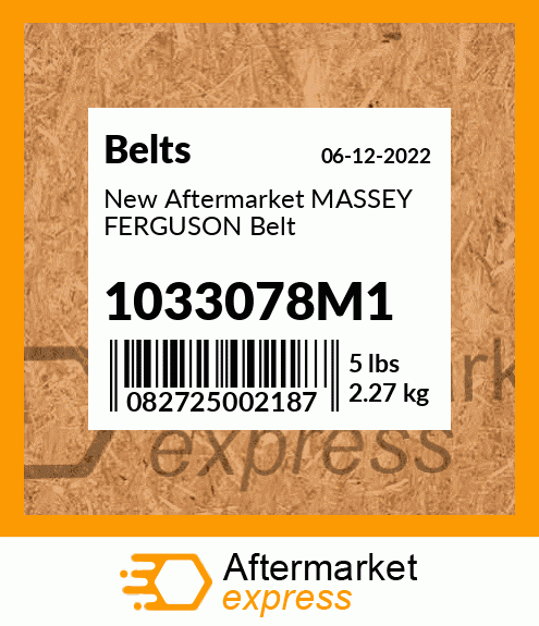 New Aftermarket MASSEY FERGUSON Belt 1033078M1