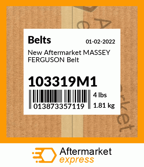 New Aftermarket MASSEY FERGUSON Belt 103319M1