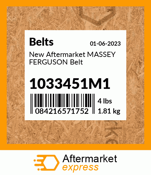 New Aftermarket MASSEY FERGUSON Belt 1033451M1