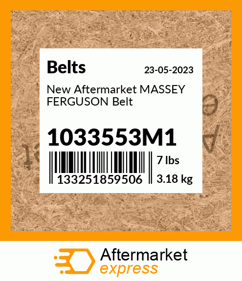 New Aftermarket MASSEY FERGUSON Belt 1033553M1