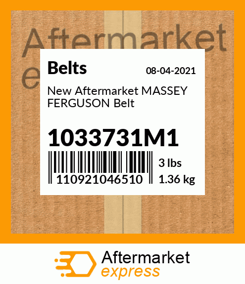 New Aftermarket MASSEY FERGUSON Belt 1033731M1
