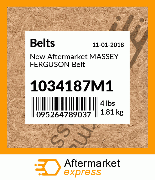 New Aftermarket MASSEY FERGUSON Belt 1034187M1