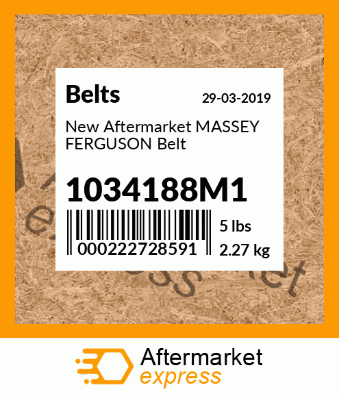 New Aftermarket MASSEY FERGUSON Belt 1034188M1