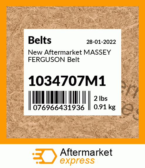 New Aftermarket MASSEY FERGUSON Belt 1034707M1
