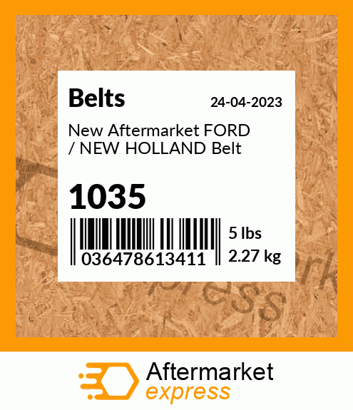 New Aftermarket FORD / NEW HOLLAND Belt 1035