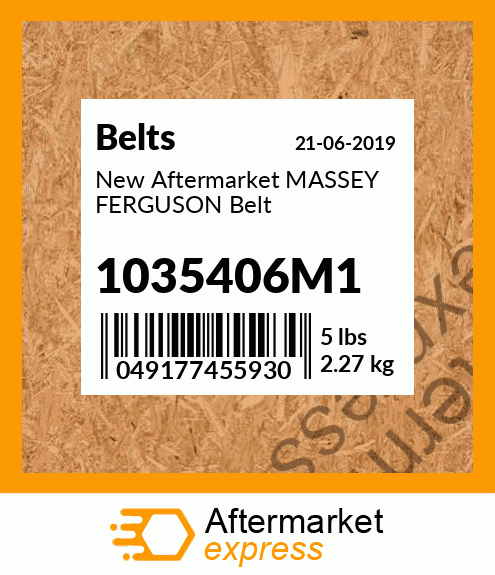 New Aftermarket MASSEY FERGUSON Belt 1035406M1