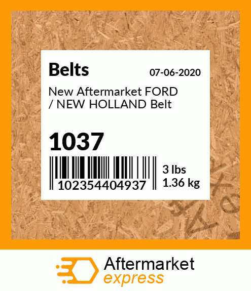 New Aftermarket FORD / NEW HOLLAND Belt 1037