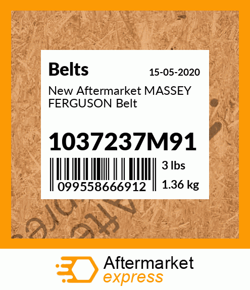 New Aftermarket MASSEY FERGUSON Belt 1037237M91